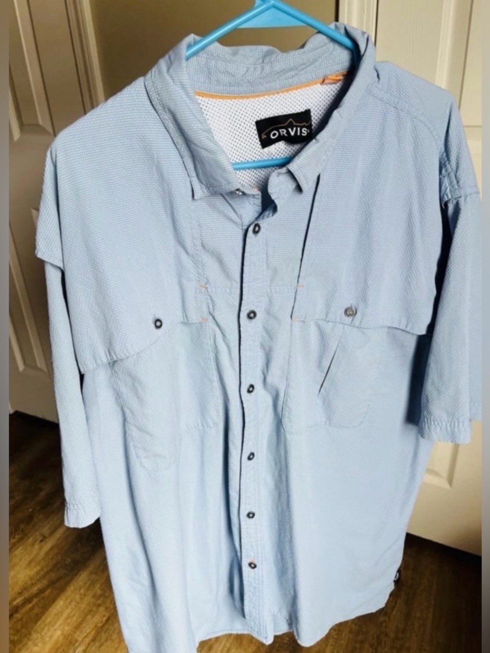 Orvis Men's Light Blue Button-Front Performance Shirt